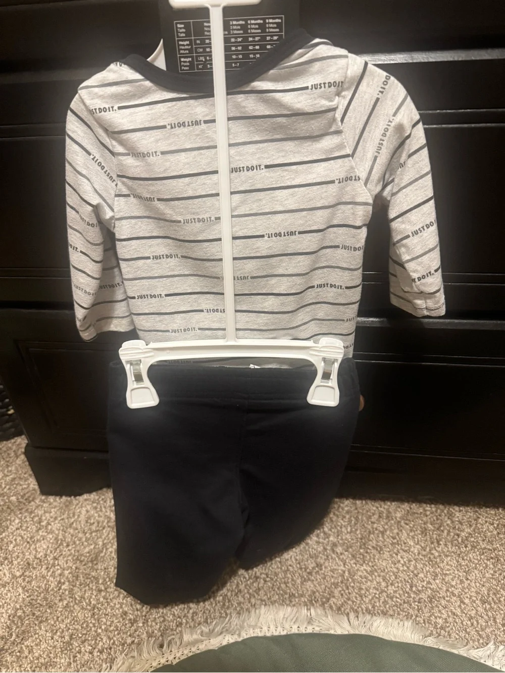 Nike Gray & Black Striped Baby 2-Piece Set